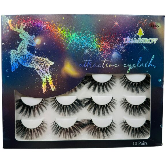 10 pairs of stunning fake eyelashes, for full eyelashes with volume - Picture 1 of 3